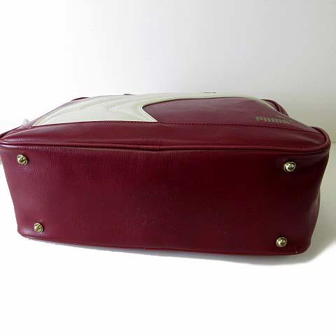 PUMA（プーマ） ヴィンテージ ボストンバッグ レザー レトロ柄 赤