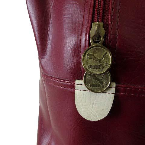 PUMA（プーマ） ヴィンテージ ボストンバッグ レザー レトロ柄 赤