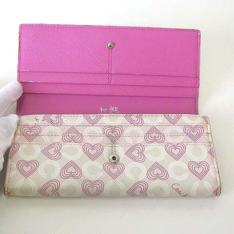 COACH（コーチ） 財布 長財布 シグネチャー オプアート ロゴ ハート