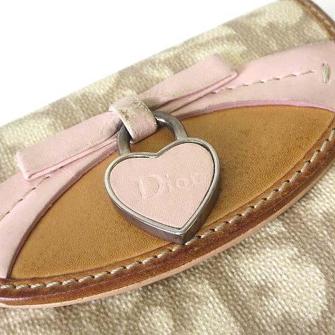 【激レア 美品】ディオール　ロマンティック　ミニ財布　トロッター　リボン　D金具 Christian Dior（クリスチャン・ディオール） 財布 トロッター