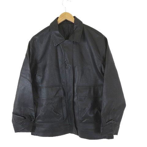 ジーユー GU 23AW フェイクレザー オーバーサイズ ジャケット ブルゾン