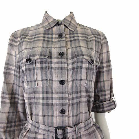 バーバリー BURBERRY ワンピース シャツワンピース ロング 7分袖