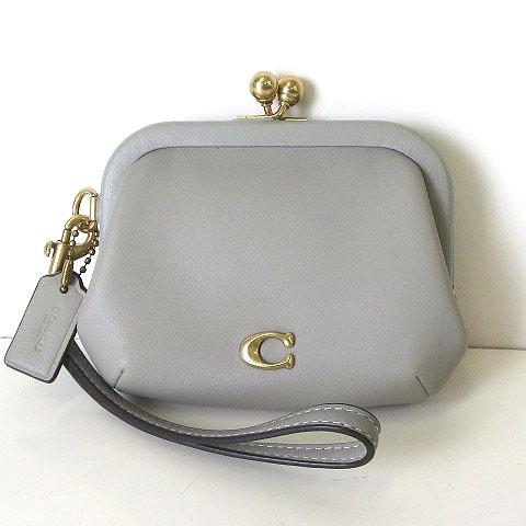 ウォレット キスロック コーチ ✨美品✨COACH がま口 ウォレット ミディアム キスロック | 公式】コーチアウトレット Cロゴ グレー 小物