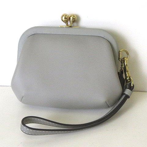 ✨美品✨COACH コーチ Cロゴ グレー がま口 ウォレット キスロック 小物