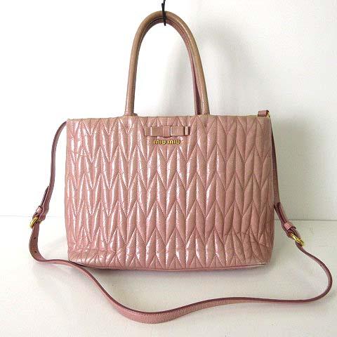 miu miu（ミュウミュウ） バッグ マテラッセ 2Way レザー トートバッグ