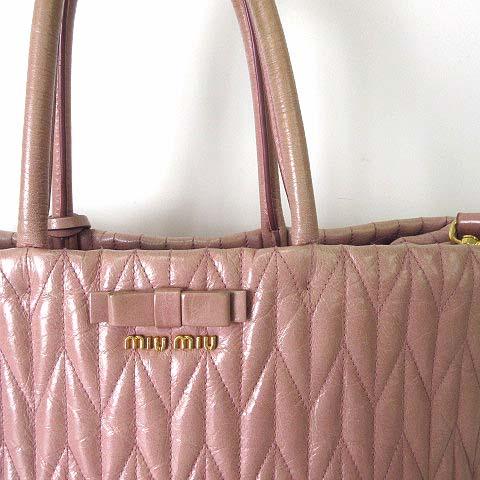 miu miu（ミュウミュウ） バッグ マテラッセ 2Way レザー トートバッグ