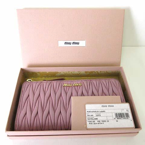 miu miu（ミュウミュウ） 財布 MATELASSE マテラッセ L字ファスナー 