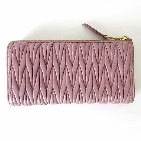 miu miu（ミュウミュウ） 財布 MATELASSE マテラッセ L字ファスナー 