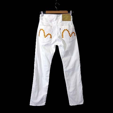 evisu似ビックカモメW28ホワイト EVISU（エヴィス） 廃盤 希少 カモメ ドット 刺繍 ピケ パンツ