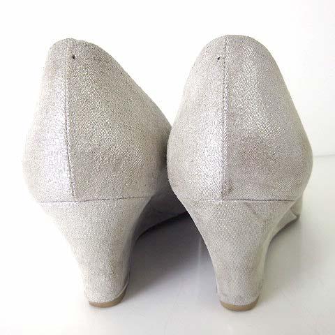 【美品】ANTEPRIMA フラワーモチーフ ウェッジソール パンプス ブラック ANTEPRIMA（アンテプリマ） パンプス ウエッジパンプス グリッター