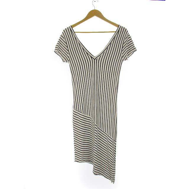 中古 ザラ トラファルック Zara Trafaluc 深v ボーダー アシンメトリー 変形 ワンピース Vネック 半袖 ホワイト ネイビー M レディース ベクトル 古着 069 ブランド古着販売のベクトル 通販 Yahoo ショッピング