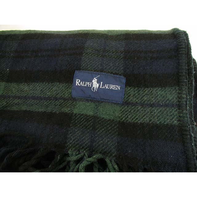 中古 ラルフローレン Ralph Lauren ブランケット ひざ掛け ストール 大判 フリンジ チェック ワンポイント ネイビー グリーン 紺 緑 ベクトル 古着 069 ブランド古着販売のベクトル 通販 Yahoo ショッピング