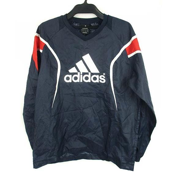 中古 アディダス Adidas スポーツウェア サッカーウェア ウィンドピステトップ フットサル ロゴ プリント Vネック 長袖 ネイビー S メンズ ベクトル 古着 069 ブランド古着販売のベクトル 通販 Yahoo ショッピング