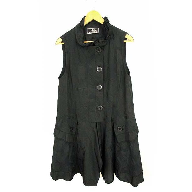 流行に 中古 エイココンドウ Eiko Kondo ノースリーブ コート 上着 ジップアップ ティアード 襟フリル 黒 ブラック 42 レディース ベクトル 古着 069 ブランド古着販売のベクトル 通販 Yahoo ショッピング 公式の Www Skylanceronline Com