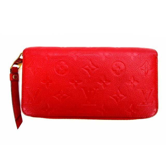 ルイヴィトン アンプラント ジッピーウォレット 長財布 黒×赤 22g19