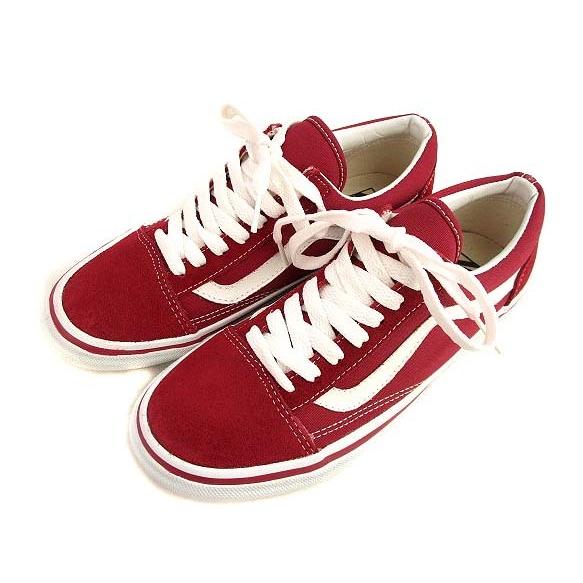 バンズ Vans Old Skool オールドスクール ローカット スニーカー シューズ 靴 スウェード キャンバス V36 38 赤 白 Us5 1 2 レディース 069 ブランド古着販売のベクトル 通販 Yahoo ショッピング