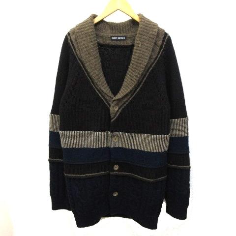 新版 イッセイミヤケ Issey Miyake カーディガン ロング丈 ケーブルニット 切替 ショールカラー アルパカ混 大きいサイズ Xl 紺 ネイビー Ibs93 メンズ 代引不可 Homeofmalones Com