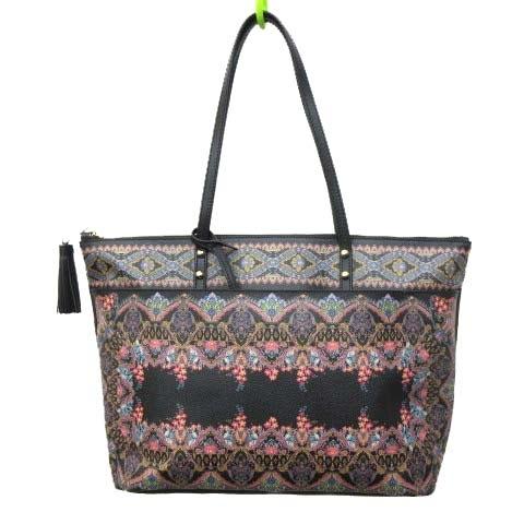 中古】未使用品 エトロ ETRO トートバッグ タッセル ミニポーチ付き 花 ...