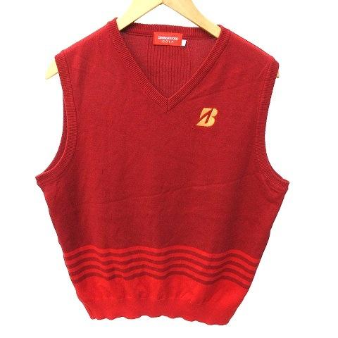 中古 ブリヂストン ブリジストン Bridgestone Golf ニットベスト ゴルフ ウエア Vネック 下ボーダー コットン Ll 赤 K メンズ ベクトル 古着 070 ブランド古着販売のベクトル 通販 Yahoo ショッピング