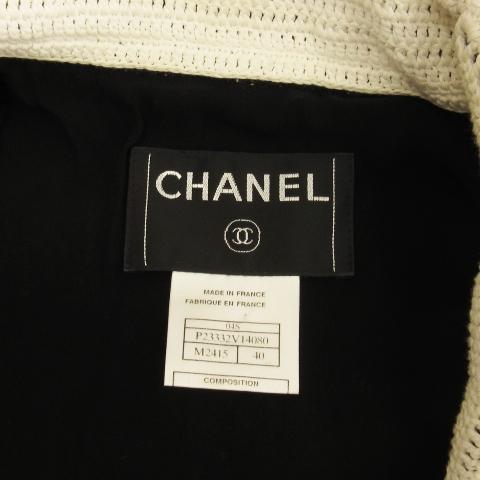 シャネル CHANEL 04S ツイード ジャケット レース切替 ココマーク 