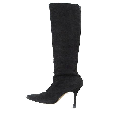 マノロブラニク MANOLO BLAHNIK スエード ロングブーツ ハイヒール 