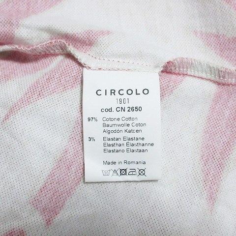 チルコロ1901 CIRCOLO1901 美品 半袖 シャツ オープンカラー ハイビスカス 花柄 M 赤 レッド IBO49 X メンズ｜vectorpremium｜08