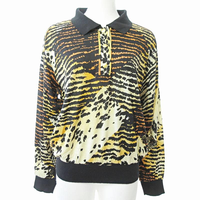 レオナールスポーツ LEONARD SPORT ポロシャツ カットソー 長袖 豹柄 