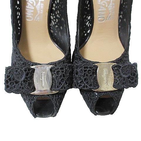 FERRAGAMO サルヴァトーレフェラガモ ヴァラ オープントゥ ハイヒール 