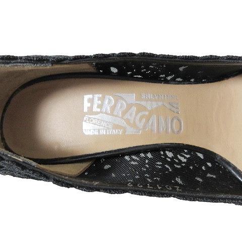 FERRAGAMO サルヴァトーレフェラガモ ヴァラ オープントゥ ハイヒール 