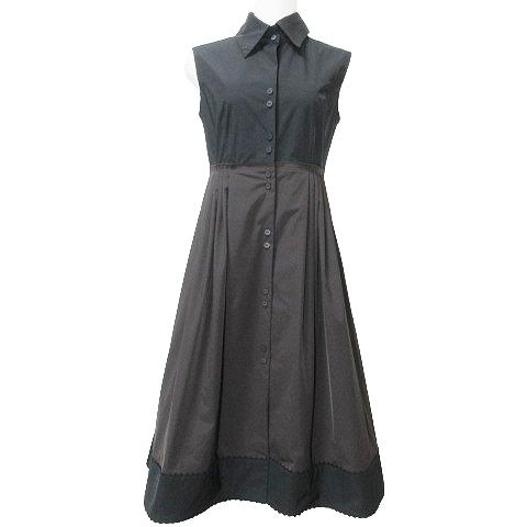 美品 近年フォクシーニューヨーク フロントジップワンピース フレア