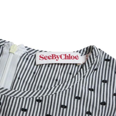 SEE BY CHLOE シーバイクロエ ストライプ ワンピース ひざ丈 SEE BY CHLOE シーバイクロエ ストライプ ワンピース ひざ丈
