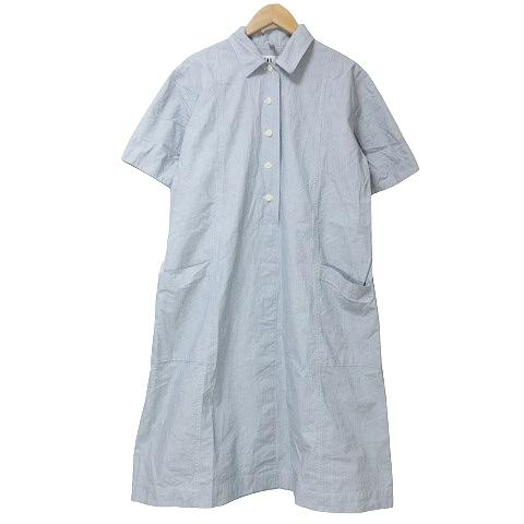 マーガレットハウエル MHL. 美品 ワーク シャツワンピース ロング 半袖 