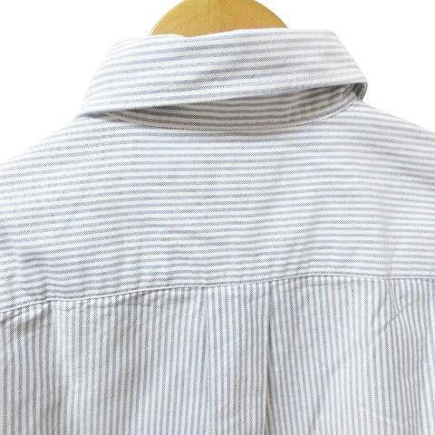 【美品】ブルックスブラザーズ　半袖　ビジネスシャツ　Ｌ　BROOKS メンズ ノンアイロン ストレッチコットン GFロゴ ショートスリーブ