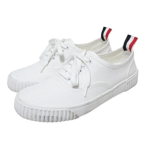 トムブラウン THOM BROWNE コットン キャンバス ヘリテージスニーカー 