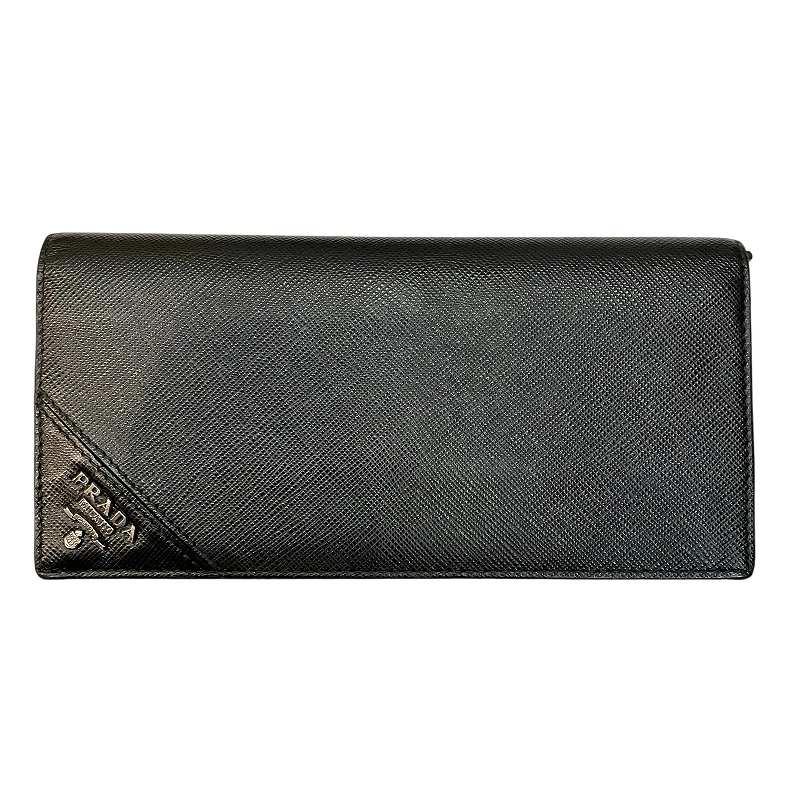 プラダ PRADA 美品 サフィアーノ 長財布 ウォレット ロゴ レザー 