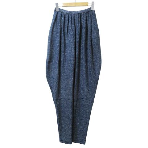 イッセイミヤケ濃紺 プリーツ サルエルパンツ