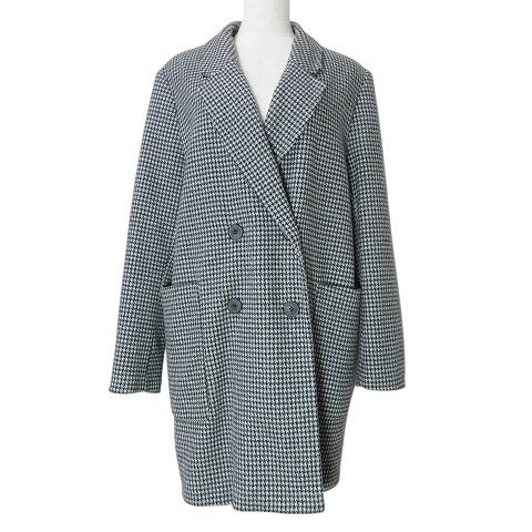 ZARA ザラ チェスターコート ダブル 千鳥格子 チェック ミドル丈 M 170 