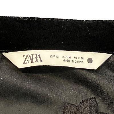 ZARA ザラ 美品 ジャケット ベロア 刺繍 花柄 フラワー ショート