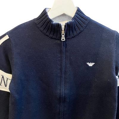 アルマーニ　ニットジャケット　ネイビー　ジュニア アルマーニ ジュニア ARMANI Jr ニット ジャケット 上着 キッズ 男の子