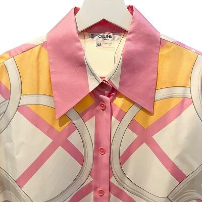 CELINE セリーヌ ヴィンテージ 長袖 シャツ シルク フランス製 CELINE セリーヌ ヴィンテージ 長袖 シャツ シルク フランス製
