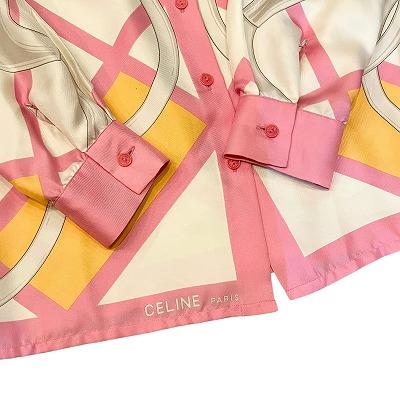 CELINE セリーヌ ヴィンテージ 長袖 シャツ シルク フランス製 CELINE セリーヌ ヴィンテージ 長袖 シャツ シルク フランス製
