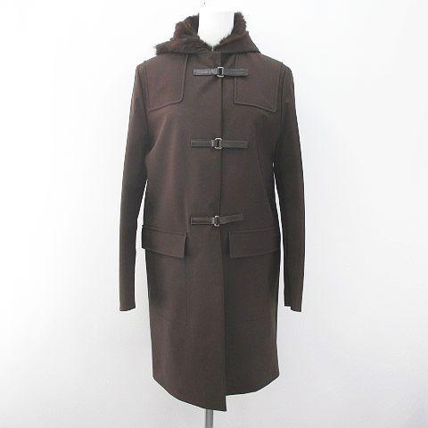 人気特価激安 【中古】プラダ PRADA ダッフルコート 40 茶系 ブラウン ...