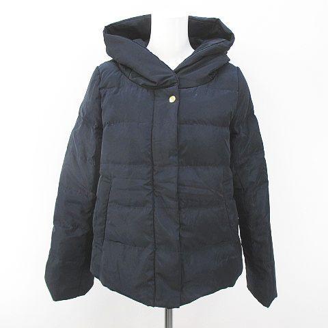 中古 ルクールブラン Le Coeur Blanc ダウンジャケット 中綿 36 紺系 ネイビー ジップアップ ショート丈 裏地 無地 レディース ベクトル 古着 077 ブランド古着販売のベクトル 通販 Yahoo ショッピング