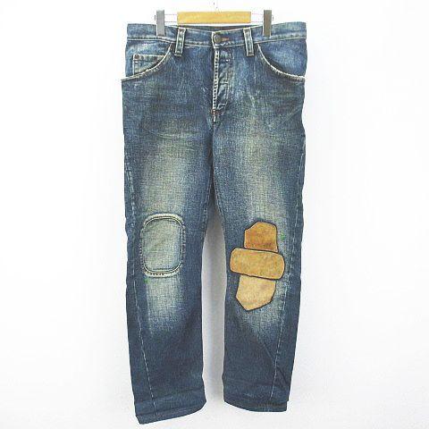 中古 ディースクエアード Dsquared2 デニム パンツ ジーンズ レザーパッチ ボタンフライ 46 インディゴ系 イタリア製 綿 コットン メンズ ベクトル 古着 077 ブランド古着販売のベクトル 通販 Yahoo ショッピング