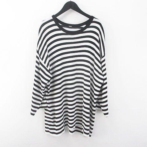 中古 ミラオーウェン Mila Owen 長袖 ボーダー カットソー One 黒系 ブラック ラウンドネック 綿 コットン レディース ベクトル 古着 077 ブランド古着販売のベクトル 通販 Yahoo ショッピング