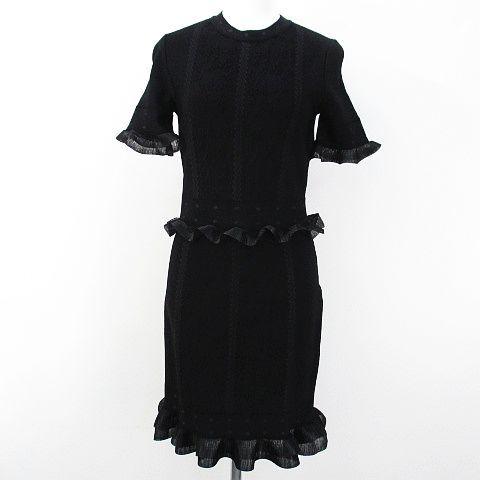 中古 アレキサンダーマックイーン Alexander Mcqueen 膝丈 フリル ワンピース S ブラック 黒 五分袖 ストレッチ イタリア製 レディース ベクトル 古着 077 ブランド古着販売のベクトル 通販 Yahoo ショッピング