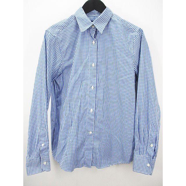 中古 ユニクロ Uniqlo チェック柄 長袖 シャツ ブラウス L 青系 ブルー ボタン 綿 コットン レディース ベクトル 古着 077 ブランド古着販売のベクトル 通販 Yahoo ショッピング
