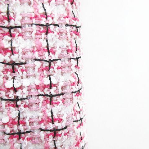 シャネル CHANEL P47766V29573 M7394 チェック柄 膝丈 ツイード タイト 