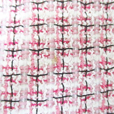 シャネル CHANEL P47766V29573 M7394 チェック柄 膝丈 ツイード タイト  