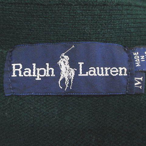 ラルフローレン RALPH LAUREN 長袖 カーディガン ニット M 緑系 グリーン リブ ボタン 毛 ウール 無地 レディース｜vectorpremium｜03